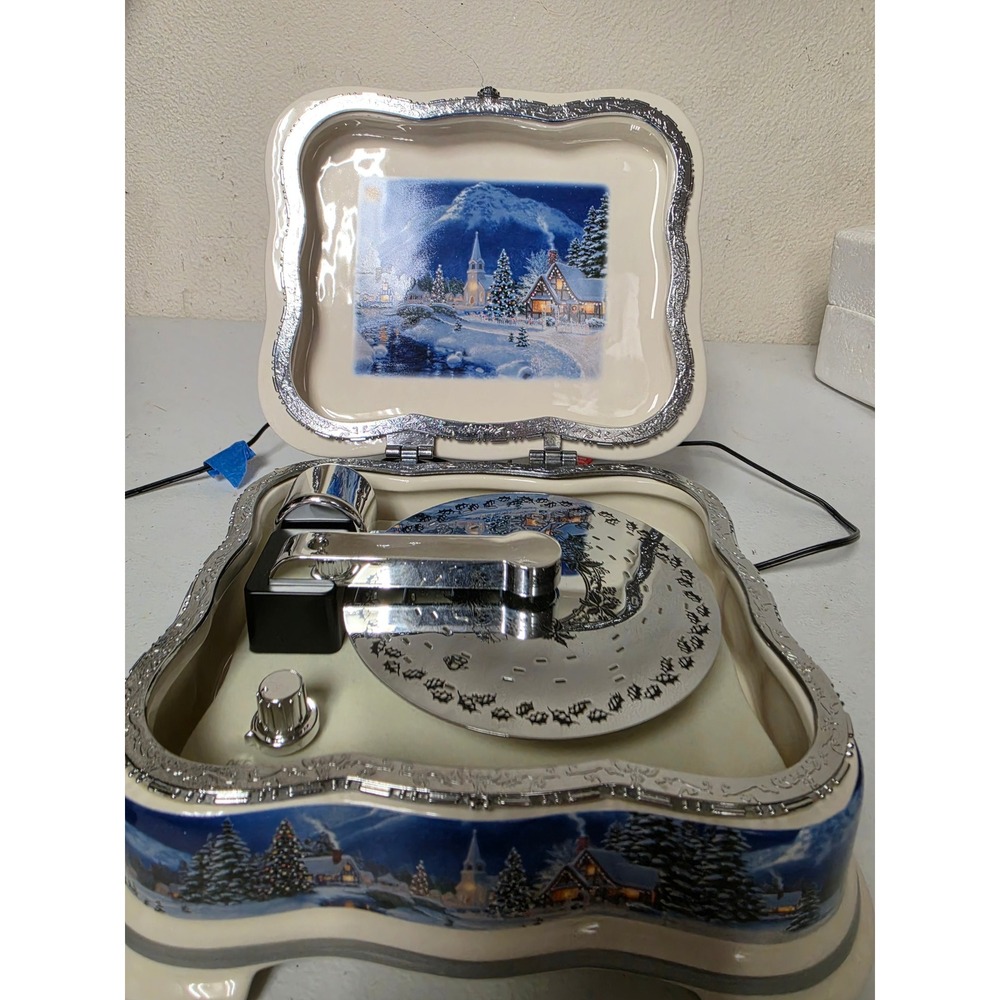 Porcelain Symphonium Music Box Cracker Barrel 70 Songs Winter Village Christmas